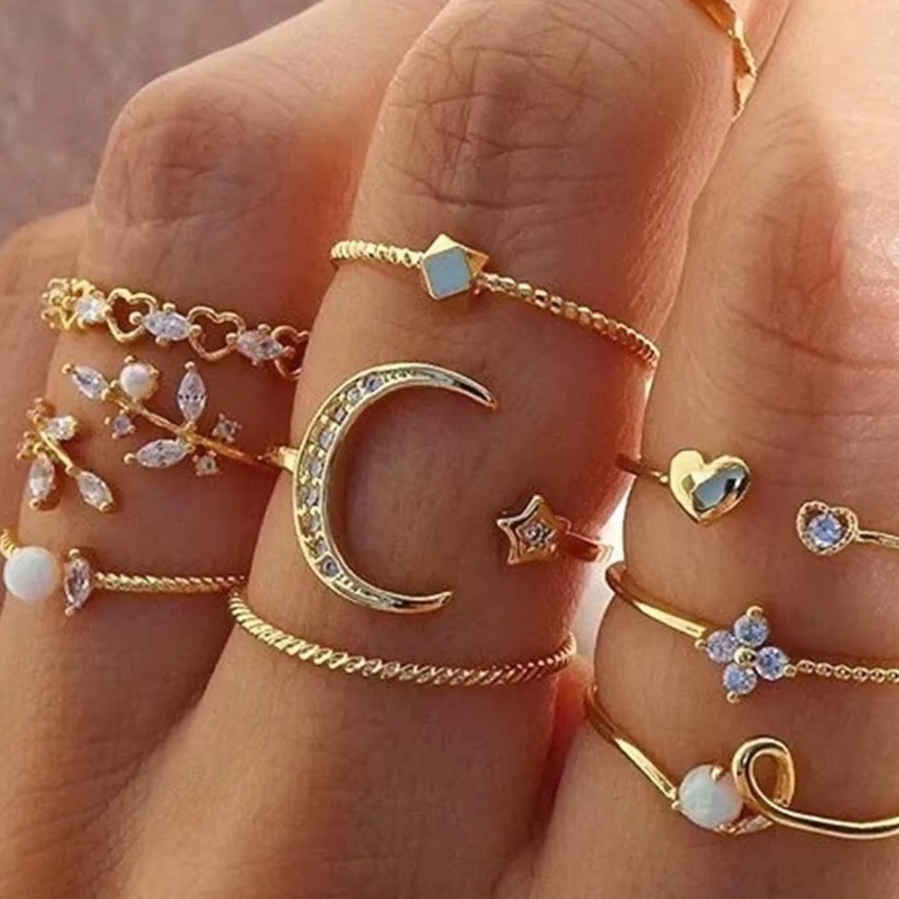 Gold Accent Ring Set NEW
